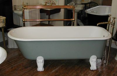 Large Edwardian Roll Top Bath by J Bolding, London c.1900