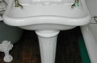 Large Edwardian Basin & Pedestal c.1900 Resurfaced