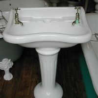 Large Edwardian Basin & Pedestal c.1900 Resurfaced