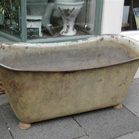 Early French Bateau Bath (Napolean III) C.1860 with Bun Feet