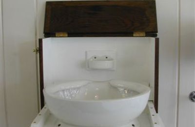 Fold-away Oak Campaign Basin Cabinet C.1900