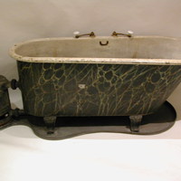 Rare and early "Gusher or Rager" portable Bath by Deane & Co. London Bridge Rd C.1840