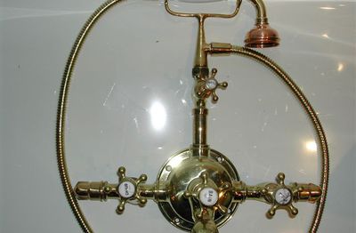 Large French Bath/Shower Mixer with 5 spoked tap handles C.1900