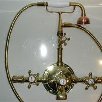 Large French Bath/Shower Mixer with 5 spoked tap handles C.1900