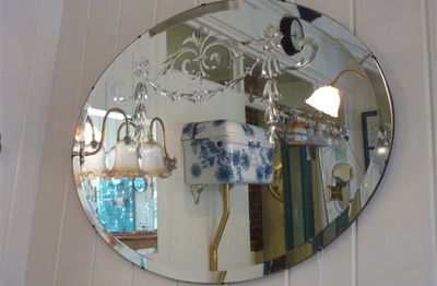 Large Edwardian Cut Glass Mirror C.1910