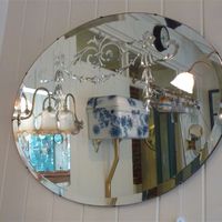 Large Edwardian Cut Glass Mirror C.1910