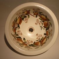 Polychrome Transfer Plug Basin "Lemon Tree" C.1880