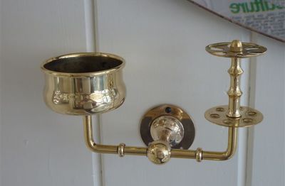 Antique American Toothbrush and Mug Holder