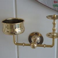 Antique American Toothbrush and Mug Holder