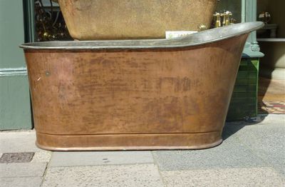 French Copper Slipper Bath C.19th