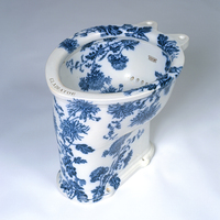 'Gladiator' WC with Mulberry Chrysanthemum Transfers by Porcher, Paris c.1880
