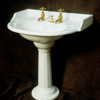 Large French Basin and Pedestal by Porcher, Paris c.1890