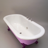 Large American Double-Ended Bath with Integral Mixer Tap and Plunger Waste c.1920