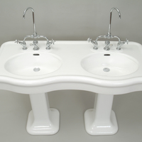 French Double Basin on Pedestals by Jacob Delafon, Paris c.1900