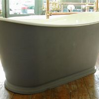 French Double-Ended Bateau Bath with Central Waste c.1880